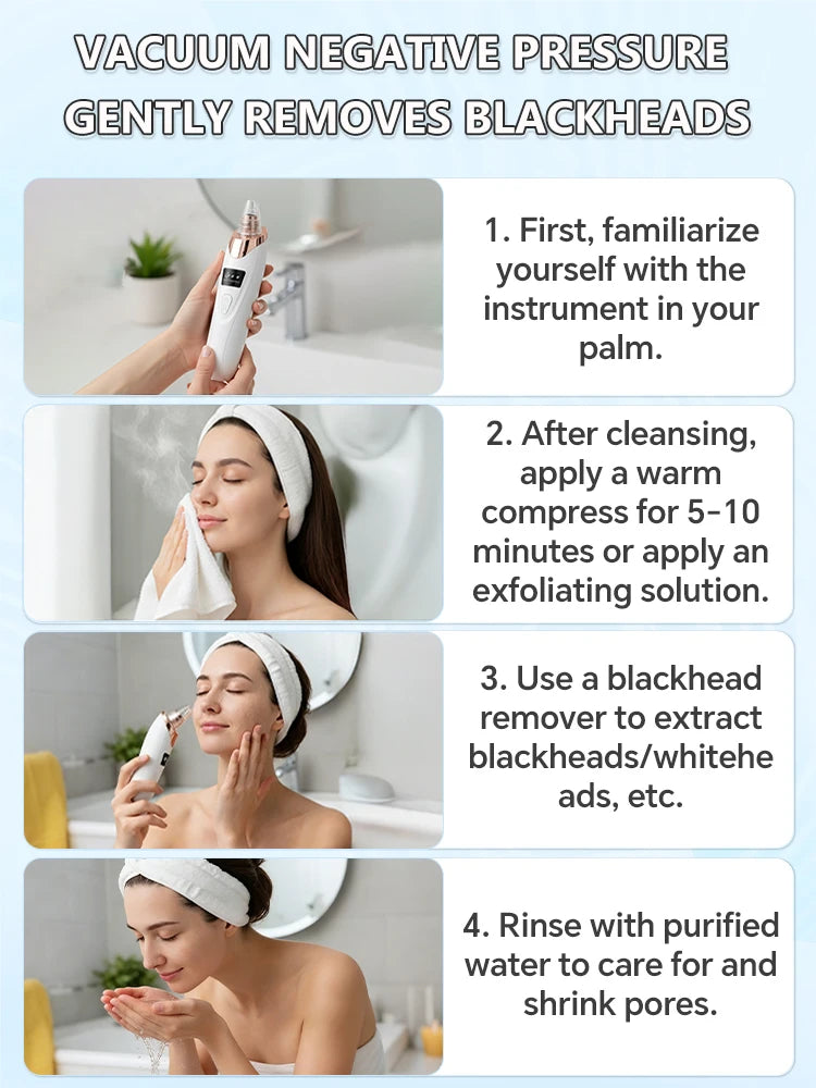 Blackhead Remover pimples and blackheads vacuum pores removal  facial skin cleansing device For Deep cleaning home