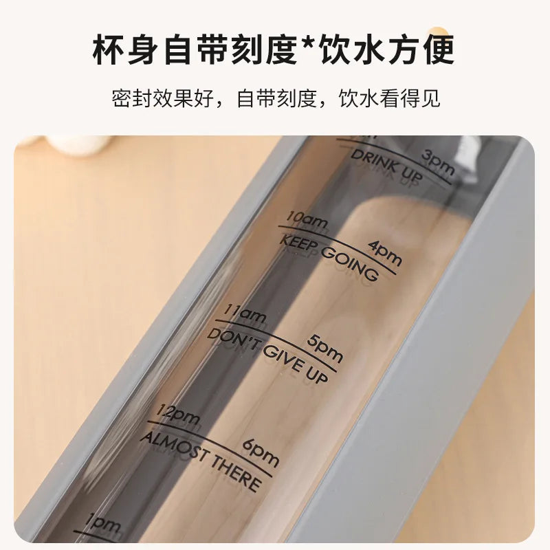 32oz 1L Time-marked Glass Water Bottles Portable Drink Bottle Bamboo Lid Free of Lead Motivational Sport Silicone Sleeve Bottle