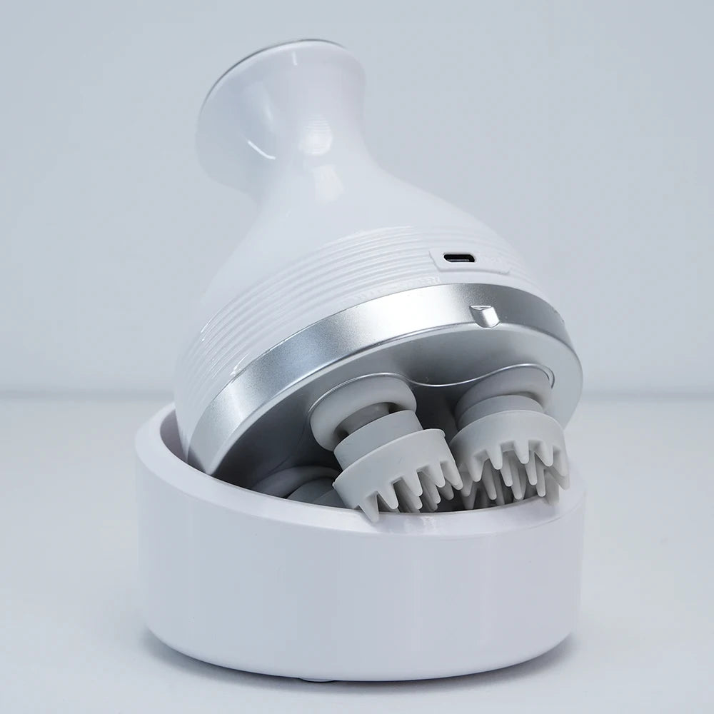 Electric Smart Head Massager Body Massage Neck Deep Tissue Kneading TYPE-C Wireless Waterproof Mini Scalp Massager  Stress Relax