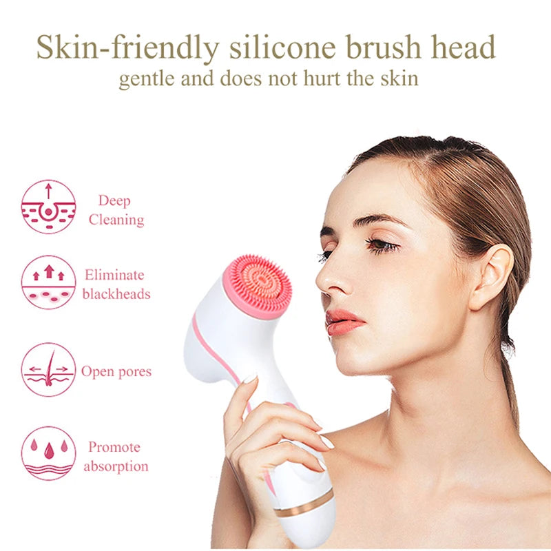 Popular Face Cleaning Device Skin Care Face Massager Electric Silicone Face Scrub Brush Pore Cleanser