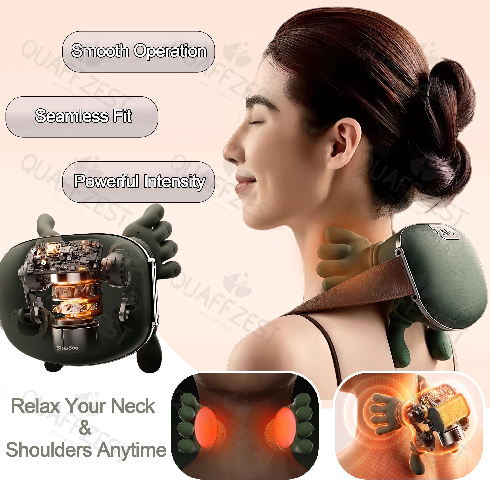 Bionic Finger Pressure Neck Massager Back and Shoulder Massager Electric Kneading Neck Deep Massage Muscle Relax